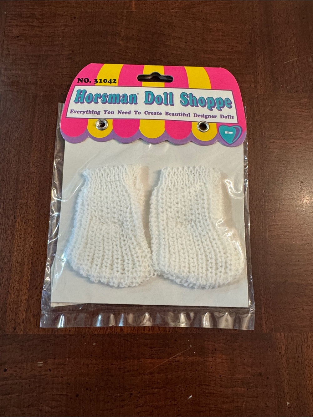 Horsman White Knit Doll Booties New Doll Making Craft Clothing